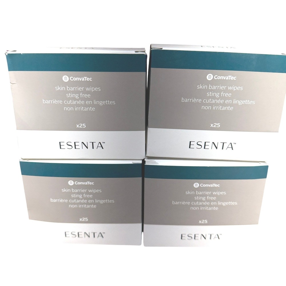 ConvaTec ESENTA Sting Free Skin‎ Barrier Wipes 423392 4 Boxes x25